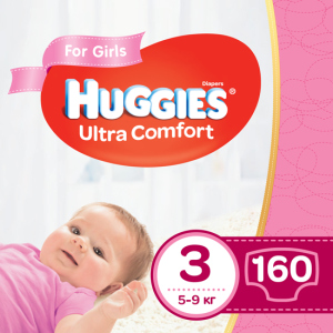 Підгузки Huggies Ultra Comfort 3 Mega для дівчаток 160 шт (80x2) (5029054218082) надійний