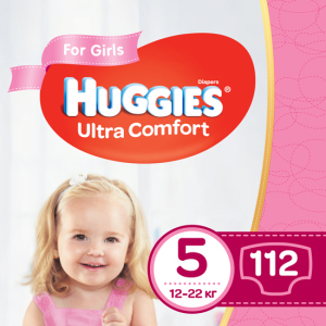 Подгузники Huggies Ultra Comfort 5 Mega для девочек 112 шт (56x2) (5029054218129)