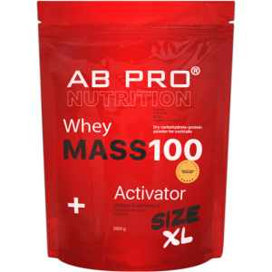 Гейнер AB PRO MASS 100 Whey Activator 2600 г Ананас-кокос (MASSXLABAC105) ТОП в Ужгороде