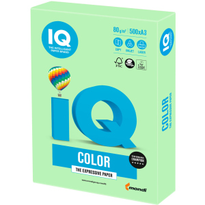 Бумага офисная IQ Color MG28 A3 80 г/м2 500 листов Зеленая (9003974402727) лучшая модель в Ужгороде