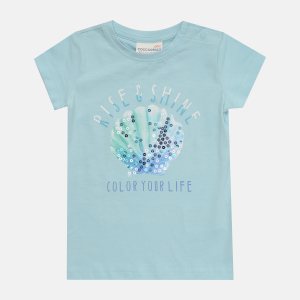 Футболка Coccodrillo Color Your Life WC1143201COL-014 122 см Блакитна (5904705511821) краща модель в Ужгороді