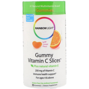 Витамины Rainbow Light С дольки с терпким апельсиновым вкусом Gummy Vitamin C Slices Tangy Orange Flavor 75 жевательных конфет (21888302413) ТОП в Ужгороде