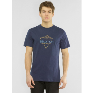 Футболка Salomon Blend Logo Tee M LC1408400 S Синя (0193128348342) ТОП в Ужгороді