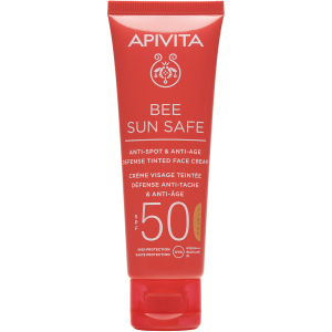 Солнцезащитный крем для лица Apivita Bee Sun Safe SPF50 С оттенком Против пигментных пятен и для защиты от старения 50 мл (5201279080198) рейтинг