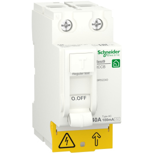Дифференциальный выключатель нагрузки Schneider Electric RESI9 40 A, 100 мА, 2P, тип АС лучшая модель в Ужгороде