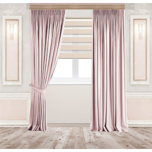 Комплект штор Декорін Оксамитові Світло-рожеві 255х150 2 шт (Vi 101486) в Ужгороді