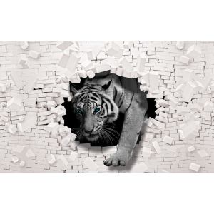 купити Фотошпалери паперові DecoArt Тигр у стіні 254 x 184 см 2 сегменти (10400-P4)