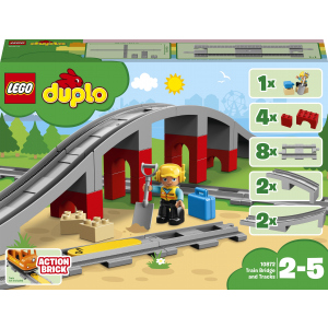 Конструктор LEGO DUPLO Town Железнодорожный мост 26 деталей (10872) (5702016117240) лучшая модель в Ужгороде