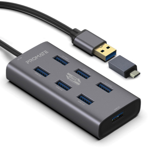 USB хаб Promate EzHub-7 7xUSB 3.0 Gray (ezhub-7.grey) рейтинг