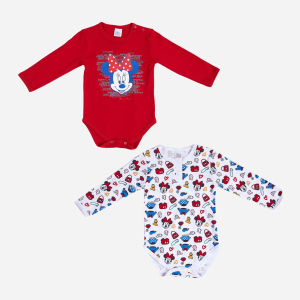 Боді Disney Minnie Mouse MN18363 2 шт 86-92 см Біло-червоне (8691109924391) краща модель в Ужгороді