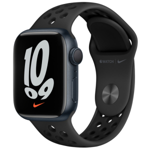 Смарт-годинник Apple Watch Series 7 Nike GPS 41mm Midnight Aluminium Case with Anthracite/Black Nike Sport Band (MKN43UL/A) ТОП в Ужгороді
