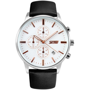 Чоловічий годинник Skmei 9103 White Dial Black Strap BOX (9103 BOXWBKS)