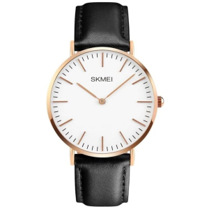 Мужские часы Skmei 1181 Cruize White Black Leather BOX (1181BOXWTBK) надежный