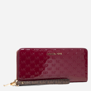 Женский кожаный кошелек Michael Kors Jet Set Travel Continental 34F1GJ6T3A950 Dk Berry (800070115018)