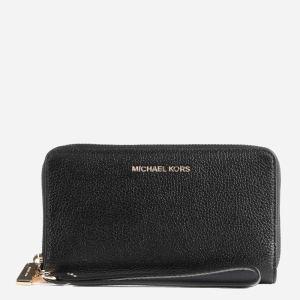 Женский кожаный кошелек Michael Kors Jet Set Lg Flat Mf Phn Case 34F9GM9E3L001 Black (800070115021)