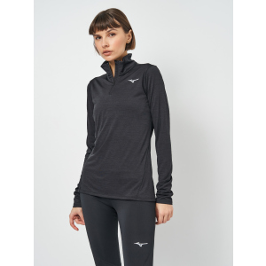 Спортивная кофта Mizuno Impulse Core LS HZ J2GA171609 S Черная (5059431209723) лучшая модель в Ужгороде