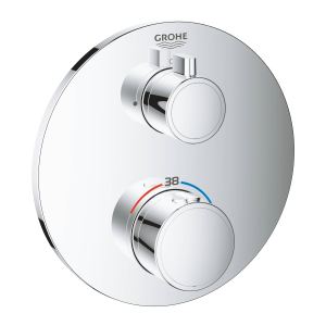 Внешняя часть смесителя без скрытой части GROHE GROHTHERM хром латунь 158мм 24075000 лучшая модель в Ужгороде