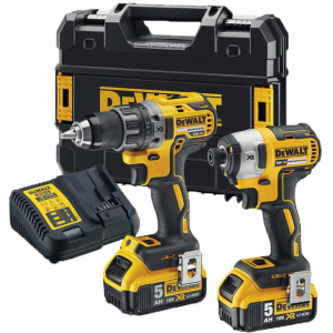 Набор из двух инструментов бесщеточных DeWalt 18 В XR Li-lon, 5 Ач, 6.61 кг, чемодан, 2 аккумулятора и зарядное устройство (DCK268P2T) лучшая модель в Ужгороде