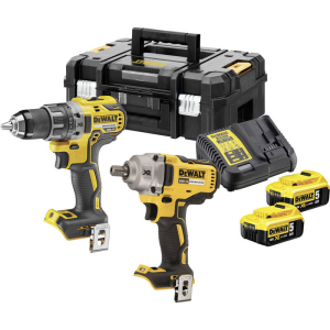 Набор из двух инструментов бесщеточных DeWalt 18 В XR Li-lon, 5 Ач, чемодан, 2 аккумулятора и зарядное устройство (DCK2077P2T) в Ужгороде