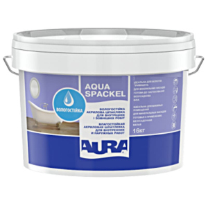 Влагостойкая шпатлевка Aura Luxpro Aqua Spackel белая для внутренних и наружных работ 16кг в Ужгороде