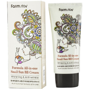 Многофункциональный ББ-крем Farmstay Formula All-In-One Snail Sun BB Cream SPF50+ PA+++ с экстрактом улитки 50 г (8809297384303) ТОП в Ужгороде