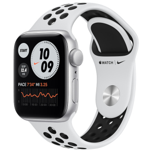 Смарт-часы Apple Watch SE Nike GPS 40mm Silver Aluminium Case with Pure Platinum/Black Nike Sport Band (MYYD2UL/A) ТОП в Ужгороді