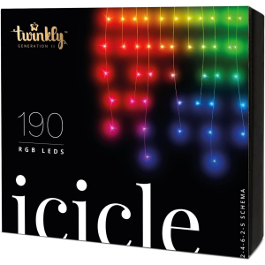 Світлодіодна Smart LED гірлянда Twinkly Icicle RGB 190, BT+WiFi, Gen II, кабель IP44 прозорий (TWI190STP-TEU) ТОП в Ужгороді