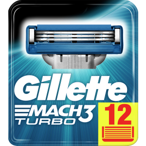 купити Змінні картриджі для гоління (леза) чоловічі Gillette Mach3 Turbo 12 шт (3014260298111)