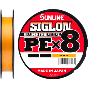 Шнур Sunline Siglon PE х8 150 м # 1.2/0.187 мм 9.2 кг Оранжевый (16580990)