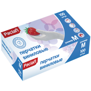 Рукавички вінілові Paclan M 100 шт (4610015980141) краща модель в Ужгороді