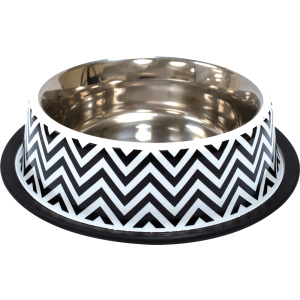 Миска металева для собак і кішок Croci Twiggy Stripes 23 см 940 мл (8023222228160)