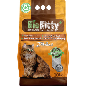 Наповнювач для котячого туалету BioKitty Super Premium White Бентонітовий комкуючий 8.4 кг (10 л)(8680659333531) в Ужгороді