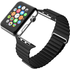 Ремінець Promate Lavish-38 для Apple Watch 38-40 мм 1/2/3/4/5/6/SE Black (lavish-38.black) краща модель в Ужгороді