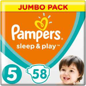 Підгузки Pampers Sleep & Play Розмір 5 (Junior) 11-16 кг, 58 шт (4015400203582)