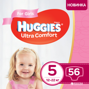 Підгузки Huggies Ultra Comfort 5 Mega для дівчаток 56 шт (5029053543642) в Ужгороді