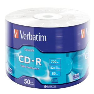 Verbatim CD-R 700 MB 52x Wrap 50 шт (43787) в Ужгороді