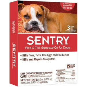 Краплі Sentry від бліх, кліщів та комарів для собак вагою 15 - 30 кг 3 піпетки (9 мл) (73091023647)