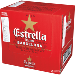 Упаковка пива Estrella Damm Lager светлое фильтрованное 4.6% 0.66 л х 12 бутылок (8410793282965) ТОП в Ужгороде