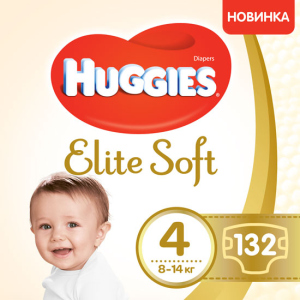 Подгузники Huggies Elite Soft 4 8-14 кг 132 шт (5029054566220) в Ужгороде