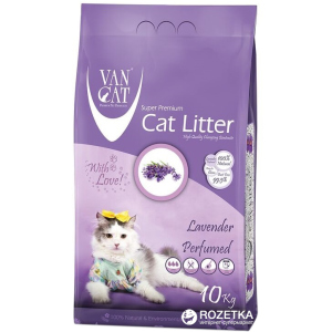 Наповнювач для котячого туалету Van Cat Super Premium Quality Lavender Бентонітовий комкуючий 10 кг (12 л). в Ужгороді