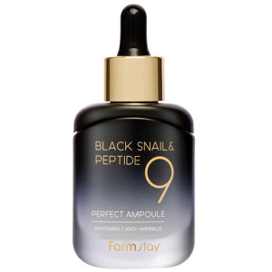 Сироватка для обличчя FarmStay Black Snail &amp; Peptide 9 Perfect Ampoule Омолоджувальна з чорним равликом та пептидами 35 мл (8809639172292) ТОП в Ужгороді