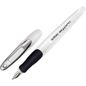 Ручка перова для правши Herlitz My.Pen White-Black Синя Білий корпус (10999738) ТОП в Ужгороді