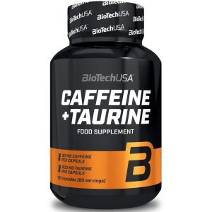 Предтренировочный комплекс Biotech Caffeine+Taurine 60 капсул (5999076234196) в Ужгороде