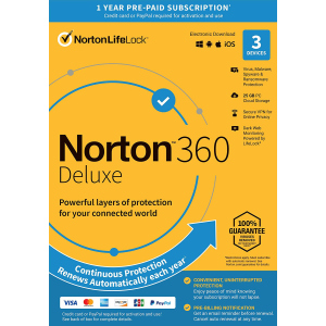 Антивірус Norton 360 Deluxe 25GB для 3 ПК на 1 рік ESD-електронний ключ у конверті (21409592) ТОП в Ужгороді