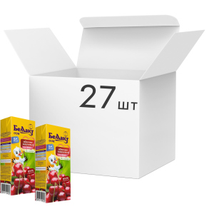 Упаковка соку Беллакт Яблучно-вишневий 200 мл х 27 шт (4814716000731) в Ужгороді