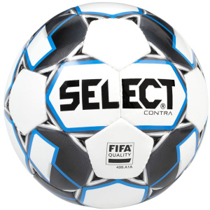 М'яч футбольний Select Contra FIFA (015) №5 White-Blue (5703543200719) в Ужгороді