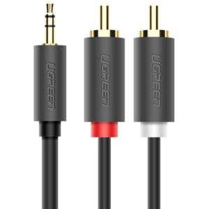 Інсертний кабель Ugreen AV102 3.5 мм to 2RCA Audio Cable 1 м Gray (904019621) краща модель в Ужгороді