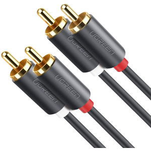 Инсертный кабель Ugreen AV104 2RCA to 2RCA Audio Cable 1 м Black (90401971) лучшая модель в Ужгороде