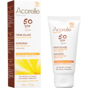 Сонцезахисний крем для обличчя Acorelle SPF50 органічний 50 мл (3700343046112) ТОП в Ужгороді