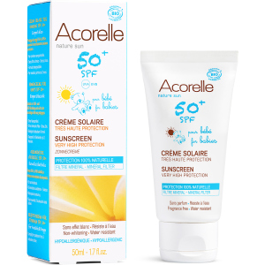 Сонцезахисний крем для дітей Acorelle SPF 50+ органічний 50 мл (3700343046082) краща модель в Ужгороді